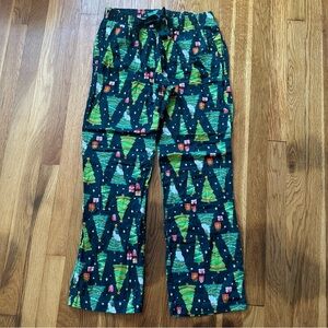 Old Navy Unisex Christmas Pajama Pants Green Santa Flannel Size Small Cotton